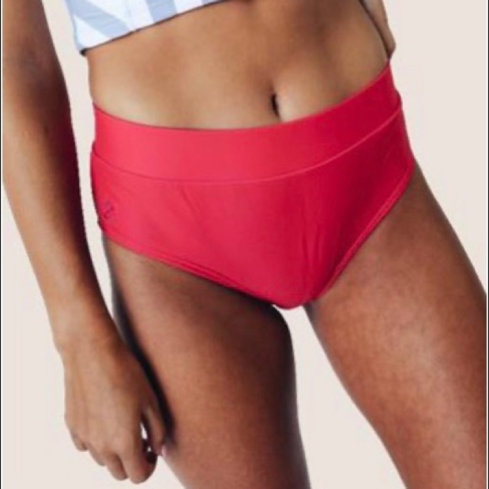 Pink/red hipster swim bottoms!